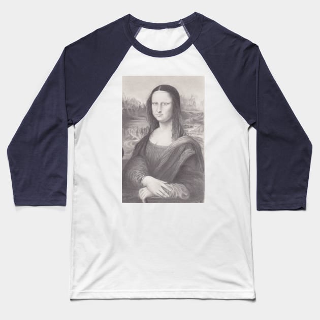 The Mona Lisa Tee Baseball T-Shirt by pencilartist